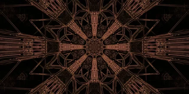 Neon Tunnel Copper Fractal Cross 2:1 Univisium 60fps Screensaver Vj Loop