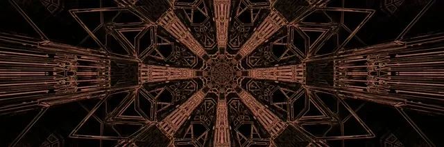 Neon Tunnel Fractal Cross Burst VJ Loop 3:1 Triple Wide 60fps Screensaver