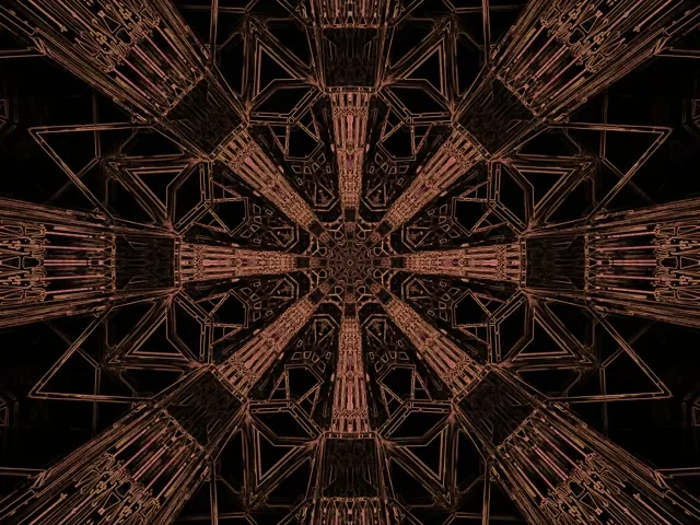 Neon Tunnel Kupfer Fraktal Kreuz VJLoop 4:3 Classic 60fps Bildschirmschoner