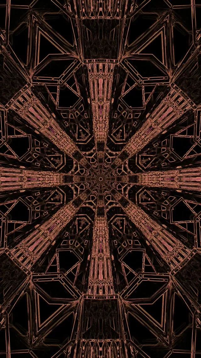 Neon Tunnel Gothic Cross Fractal Vj Loop 9:16 Reels 60fps Screensaver