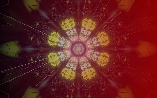 Neon Tunnel Red Fractal Kaleidoscope Star VJ Loop 60fps 16:10 MacBook Screensaver