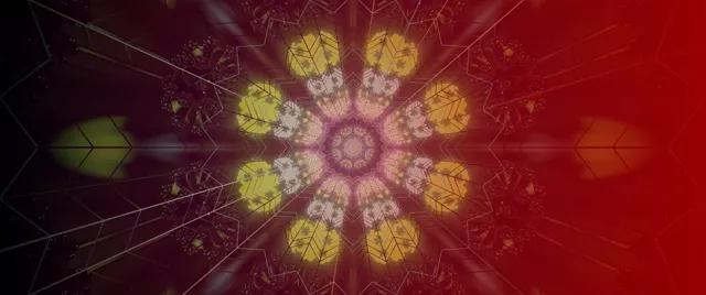 Neon Tunnel Fractal Kaleidoscope Burst Red VJ Loop 2.39:1 Cinemascope 60fps Screensaver