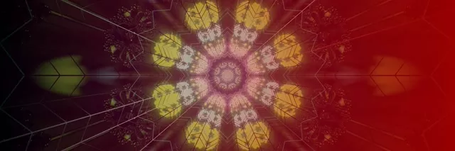 Neon Tunnel Red Fractal Star Vortex 3:1 Triple Wide 60fps Screensaver Vj Loop