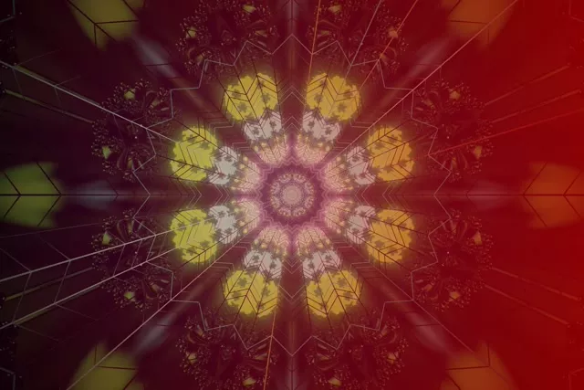 VJ Loop Neon Tunnel Roter Stern Kaleidoskop 3:2 Surface 60fps Bildschirmschoner