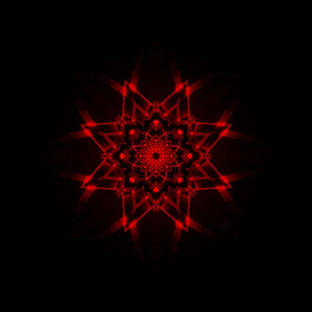 Red Fractal Star Neon Tunnel VJ Loop 1:1 Square 60fps Screensaver
