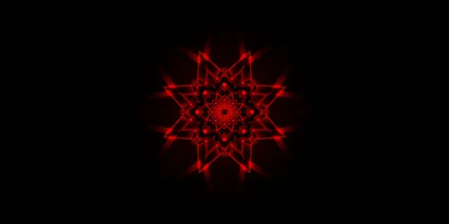 Red Fractal Star Neon Tunnel 2:1 Univisium 60fps Screensaver Vj Loop