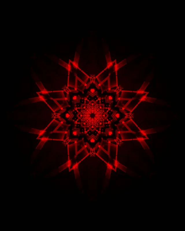 Red Fractal Star Neon Tunnel VJ Loop 60fps 4:5 Instagram Screensaver
