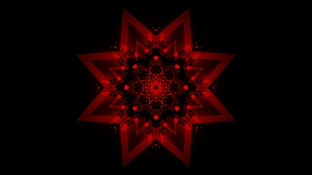 Mørk Rød Stjerne Neon Tunnel 4K UHD 60fps Pauseskærm Live Tapet