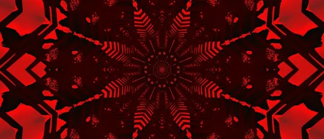Red Neon Tunnel 8-Point Star Vortex VJ Loop 21:9 Ultrawide 60fps Screensaver