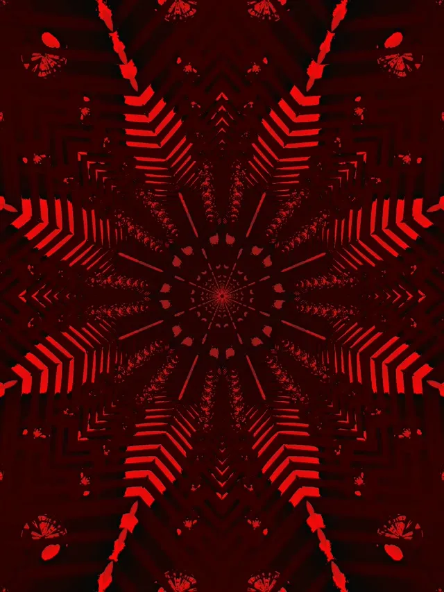 Crveni Neon Tunel 8-Kraka Zvezda Vrtlog Screensaver 3:4 iPad Portrait 60fps VJ Loop