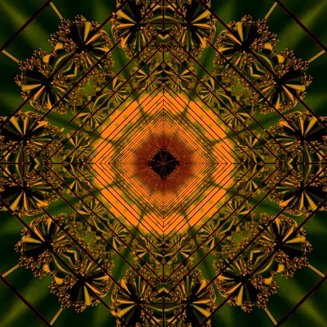 Neon Tunnel Orange Diamond Vortex Vj Loop 1:1 Square 60fps Screensaver