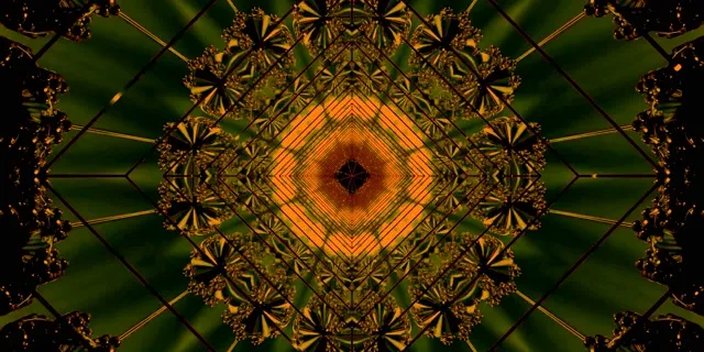 Orange Neon Tunnel Screensaver VJ Loop 2:1 Univisium 60fps Diamond Vortex