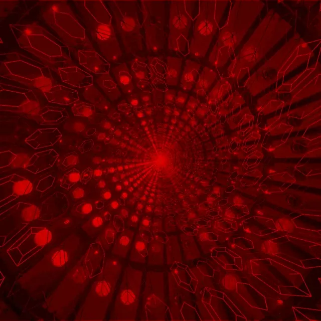 Red Crystal Neon Tunnel VJ Loop 1:1 Square 60fps Screensaver