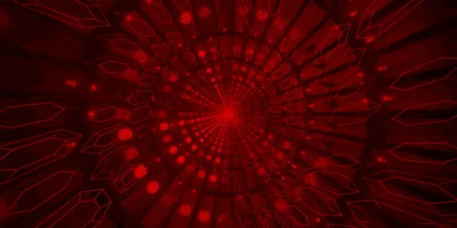 Červený Krystal Neonový Tunel VJ Loop 2:1 Univisium 60fps Spořič