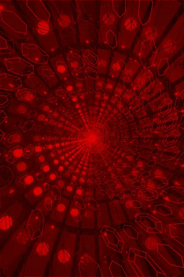 Червоний Неоновий Тунель Кристалічний Вортекс VJLoops 60fps 2:3 Фото Портрет Заставка