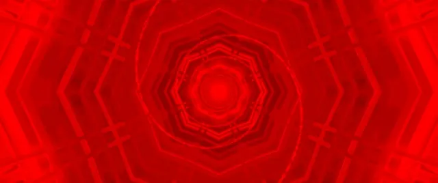 Red Neon Tunnel Octagon Vortex VJ Loop 2.39:1 Cinemascope 60fps Screensaver