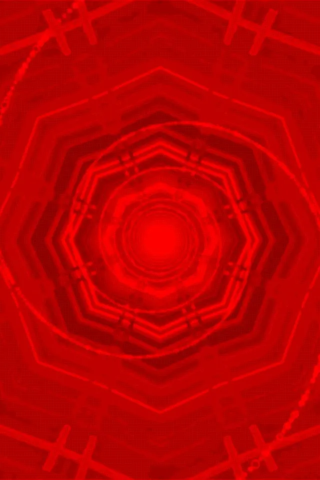 Червоний Неоновий Тунель Обертовий Октагон Вихор 2:3 Portrait 60fps Зберігач Екрану Vj Loop