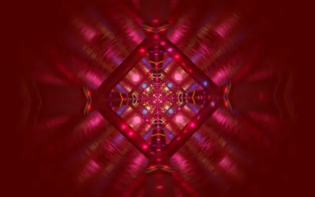 Neon tunnel rød diamant kaleidoskop VJ Loop 60fps 16:10 macbook screensaver