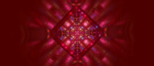 Neon Tunnel Red Diamond Kaleidoscope Vj Loop 21:9 Ultrawide 60fps Screensaver