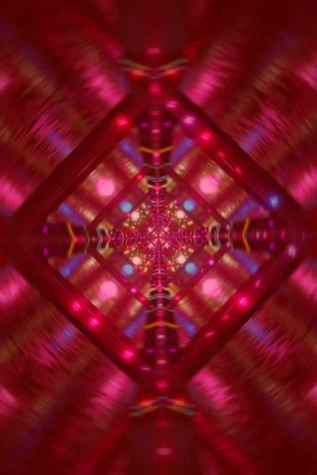 Neon tunelis Kaleidoskops Diamond Vj Loop 2:3 fotogrāfijas portrets 60fps ekrānsaudzētājs