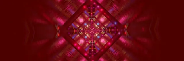 Неонска Тунел Црвена Diamond Калеидоскоп Vj Loop 3:1 Triple Wide 60fps Screensaver