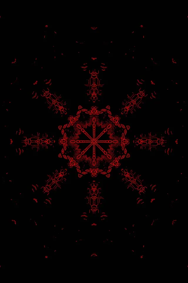 Red Kaleidoscope Neon Tunnel VJLoops 9:16 60fps Screensaver
