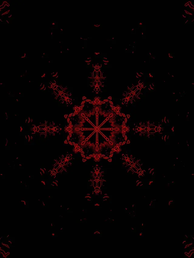 Rød Kaleidoskop Neon Tunnel 3:4 iPad Portrett 60fps VJLoops Pauseskjerm