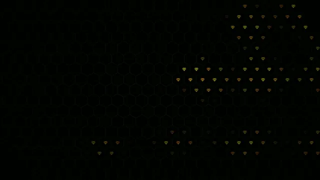 Elegant 4K gold hearts floating animation on dark background