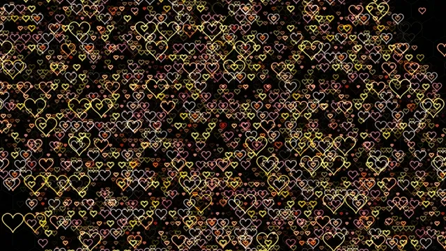 Elegant 4K golden hearts loop background for broadcast and video editing