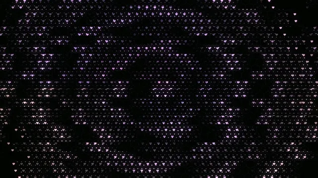 Falling Purple Hearts Particles on Black Background 4K