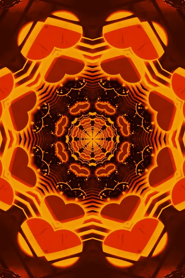 Neon Tünel Ateşli Kaleydoskop Girdap 2:3 Fotoğraf Dikey 60fps Ekran Koruyucu VJ Loop