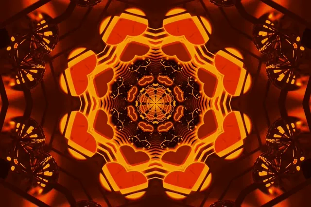 Túnel de Neón Caleidoscopio Vj Loop 3:2 Surface 60fps Salvapantallas Fractal Naranja