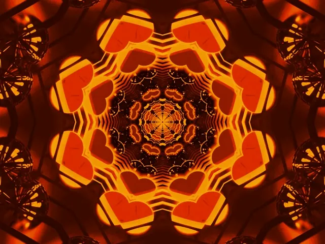 Vj loop Fiery Kaleidoscope Neon Tunnel Screensaver 4:3 classic 60fps