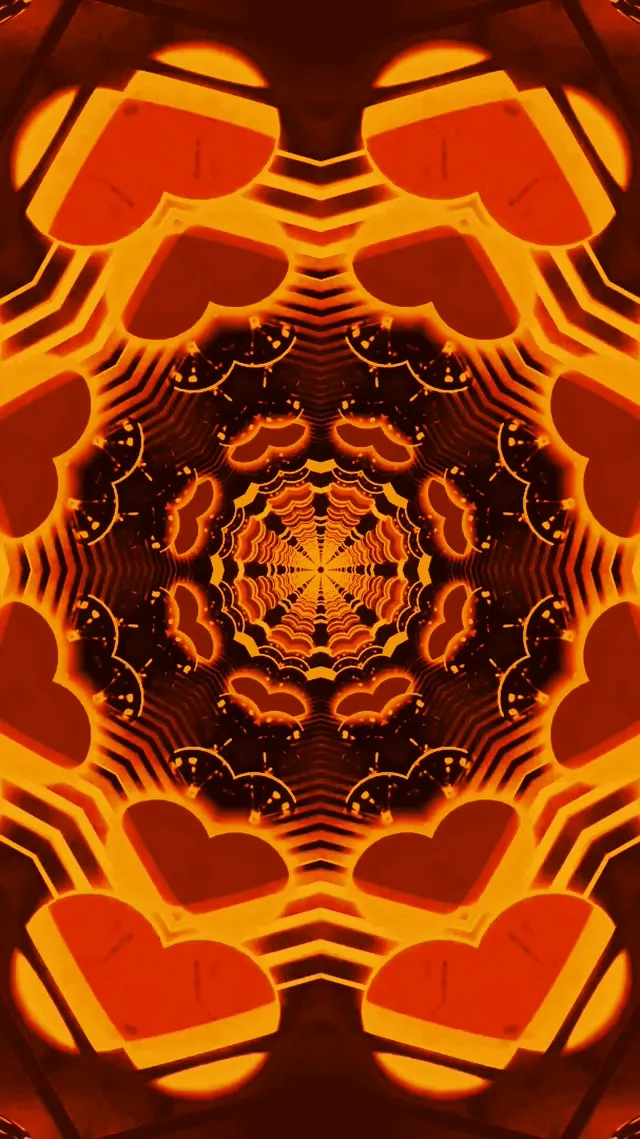 Neon Tunnel Fire Kaleidoscope Vortex VJ Loop 9:16 Reels 60fps Screensaver