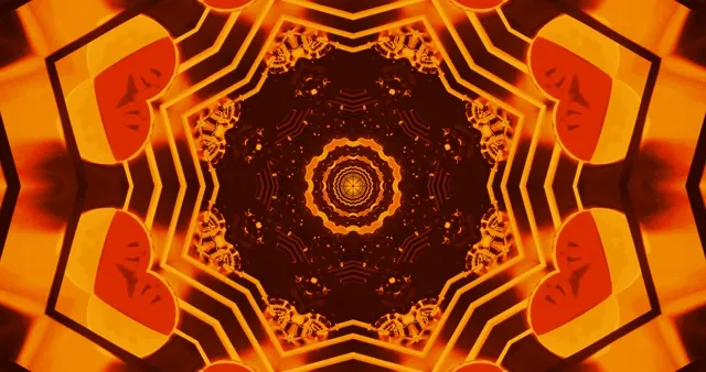 Ohnivý kaleidoskop Neonový tunel Spořič obrazovky 4K UHD 60fps VJ Clip