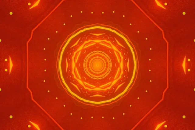 Neoninis Tunelis Ugninis Aštuonkampis Sūkurys VJ Loop 60fps 3:2 Surface Ekrano užsklanda