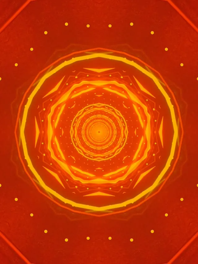 Neon Tunel Crveno Narandžasti Oktagon Vorteks VJ Loop 3:4 iPad Portrait 60fps Screensaver