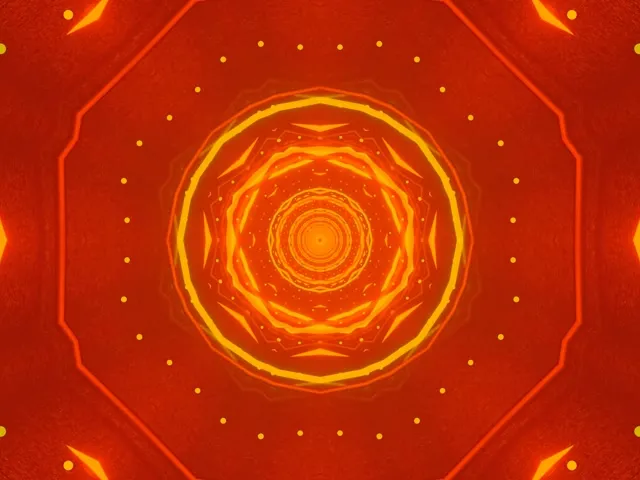 Neon Tunnel Feuriger Zehneck Vortex 4:3 Classic 60fps Screensaver Vj Loop