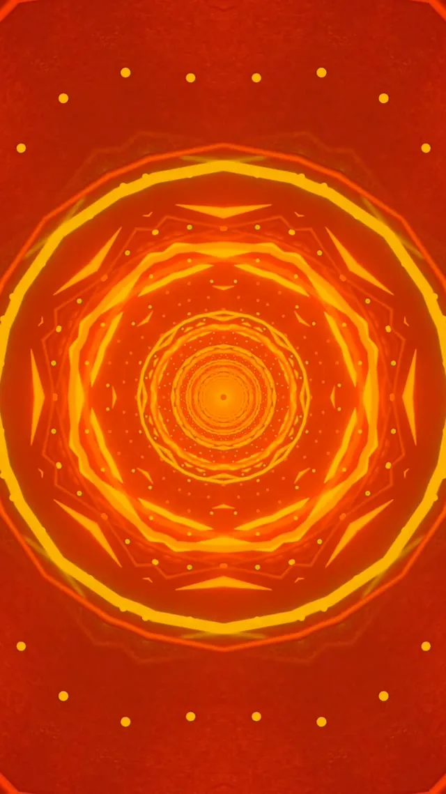 Neon Tunnel Fiery Octagon Vortex Vj Loop 9:16 Reels 60fps Screensaver