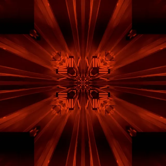 Vj loop Neon Tunnel Red Fractal Kaleidoscope Burst 1:1 Square 60fps Screensaver