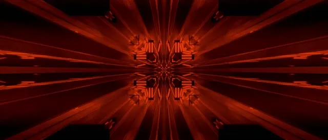 Neon Tunnel Red Kaleidoscope Burst VJ Loop 21:9 Ultrawide 60fps Screensaver
