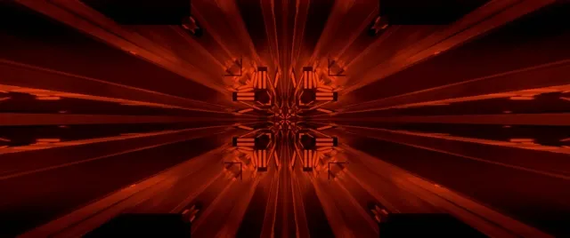 Red Fractal Kaleidoscope Neon Tunnel Vj Loop 2.39:1 Cinemascope 60fps Screensaver