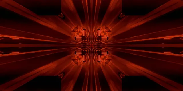 Red Fractal Kaleidoscope Neon Tunnel Vj Loop 2:1 Univisium 60fps Screensaver