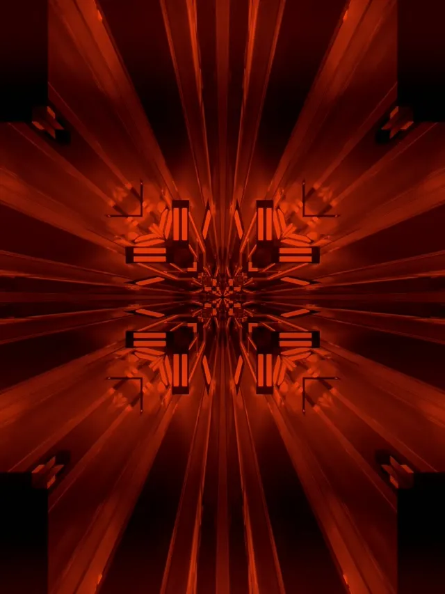 Neon Tünel Kırmızı Kaleidoskop VJ Loop 3:4 iPad Portrait 60fps Ekran Koruyucu