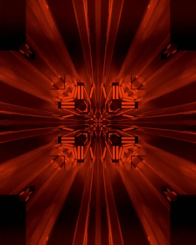 อุโมงค์นีออนแดง Kaleidoscope Burst VJ Loop 4:5 Instagram 60fps Screensaver