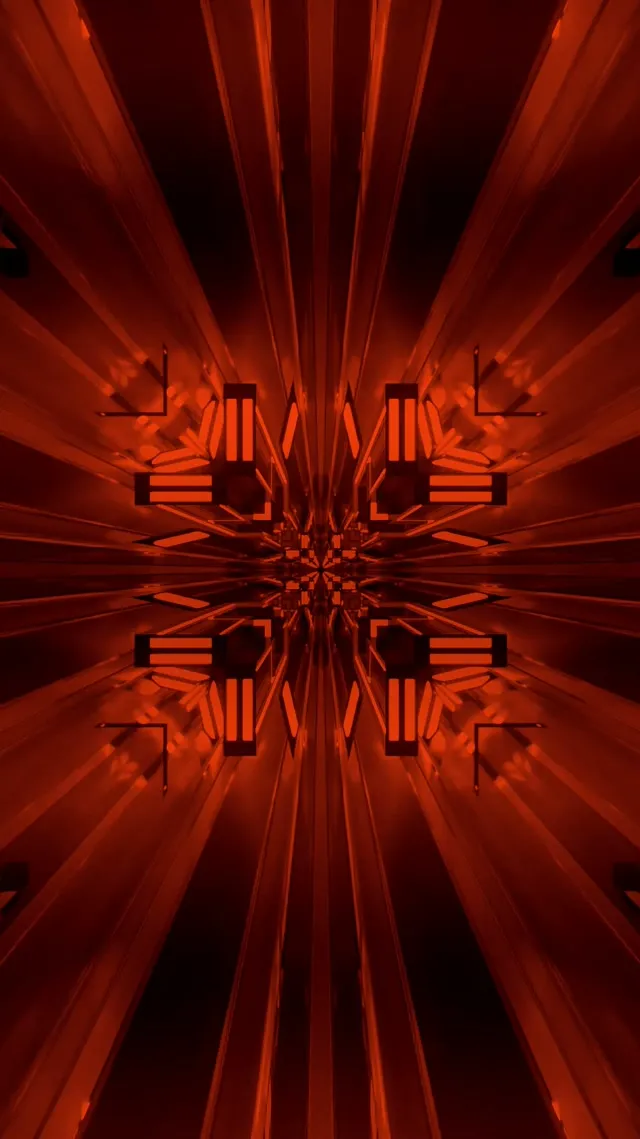 Red Neon Tunnel Kaleidoscope Burst VJ Loop 9:16 Reels 60fps Screensaver