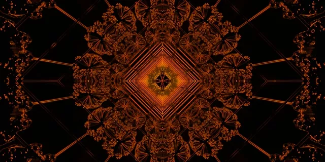 Fraktaal Kaleidoskoop Neon Tonnel 2:1 Univisium 60fps Skermskakel VJ Loop