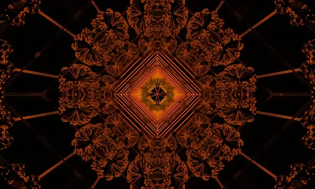 分形万花筒霓虹隧道 5:3 宽屏 60fps 屏保 VJ Loop