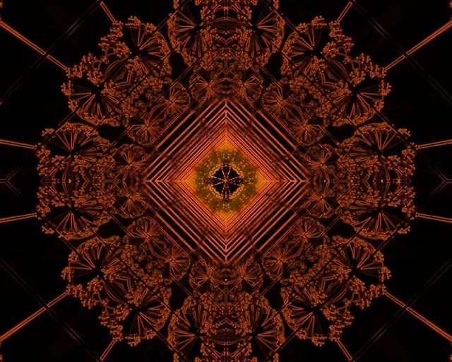 Fraktalni Kaleidoskop Neon Tunel 5:4 Industrial 60fps Čuvar Ekrana VJLoops