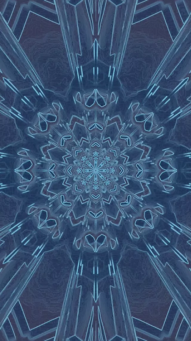 Terowongan Neon Kaleidoskop Fraktal - 9:16 reels 60fps VJ Loop Screensaver